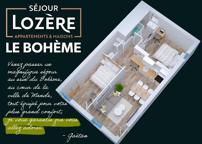 Le Boheme - Spa/netflix/wifi Fibre - Sejour Lozere Apartament